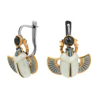 Серебряные серьги «Скарабеи»