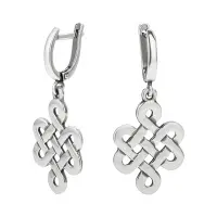 Серебряные серьги «Узел Будды» Серебряные серьги «Узел Будды»