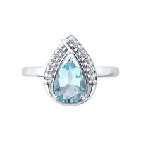 Кольцо из серебра с топазом и фианитами 