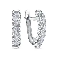 Серьги из серебра с фианитами