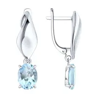 Серьги из серебра с топазом