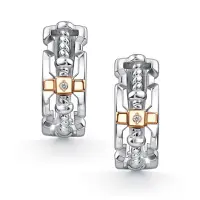 Серебряные серьги с позолотой и бриллиантами