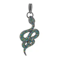 Серебряная подвеска с фианитами «Змея»