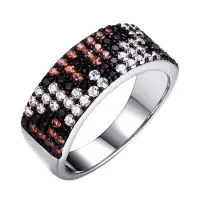 Серебряное кольцо с нанокристаллом и фианитом Серебряное кольцо с нанокристаллом и фианитом