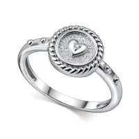 Кольцо из серебра с фианитами «Сердце» Кольцо из серебра с фианитами «Сердце»