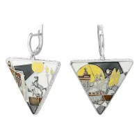 Серьги из серебра с эмалью «Азбука Петербурга»