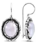 Серьги из серебра с агатом