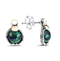 Серебряные серьги-гвоздики с азуритом Серебряные серьги-гвоздики с азуритом