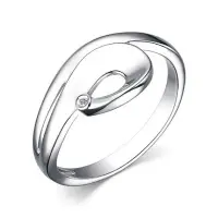 Серебряное кольцо с бриллиантом