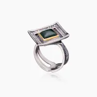 Cеребряное кольцо с камнем нефрит