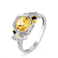 Кольцо из серебра с цитрином «Оса»