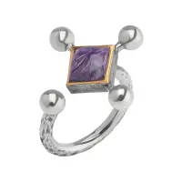 Кольцо из серебра «Умиротворение» с чароитом 