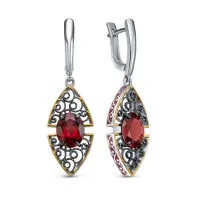 Серьги из серебра с гранатом Серьги из серебра с гранатом
