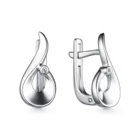Серебряные серьги с бриллиантом