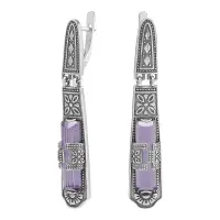 Серьги из серебра с аметистом «Гранада»