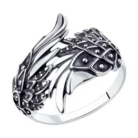 Серебряное кольцо с фианитами «Крыло» Серебряное кольцо с фианитами «Крыло»