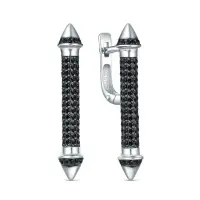 Серьги из серебра с фианитами