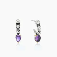Серьги из серебра с камнем аметист