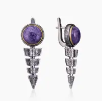 Серебряные серьги «Чертополох»