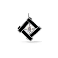 Серебряная подвеска с эмалью и фианитом Серебряная подвеска с эмалью и фианитом