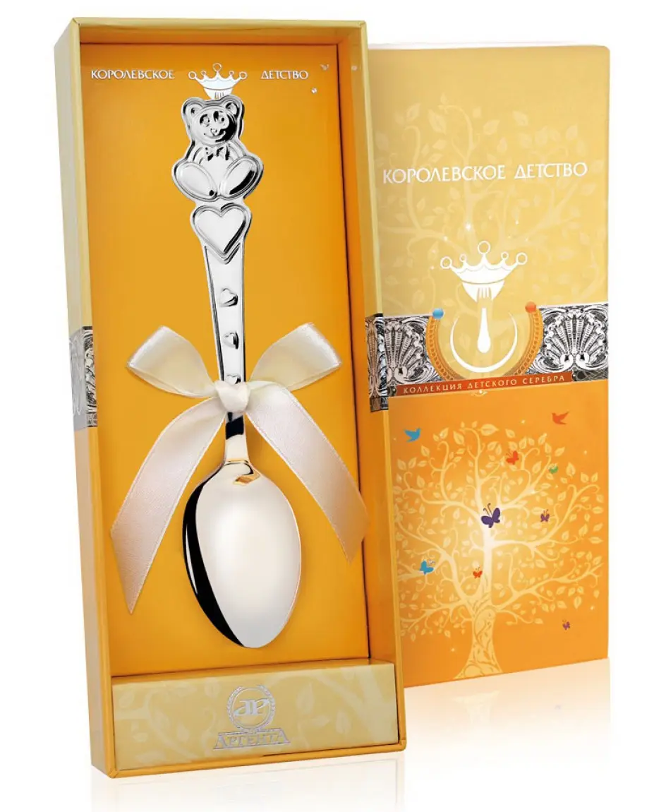 Ложка чайная «Мишка с сердечками»