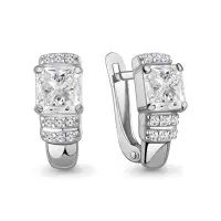 Серебряные серьги с фианитами