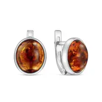 Серьги из серебра с янтарем