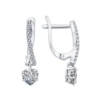 Серьги из серебра с фианитами Серьги из серебра с фианитами