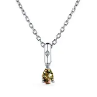 Колье из серебра с султанитом и бриллиантом Колье из серебра с султанитом и бриллиантом