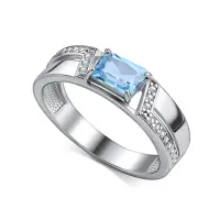 Серебряное кольцо с топазом и фианитами