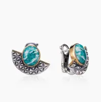 Серебряные серьги «Амазонитовый Веер» Серебряные серьги «Амазонитовый Веер»