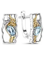 Серьги из серебра с топазом в позолоте Серьги из серебра с топазом в позолоте