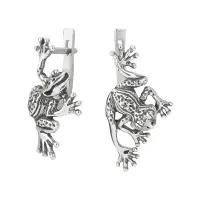 Серьги из серебра «Лягушонок»
