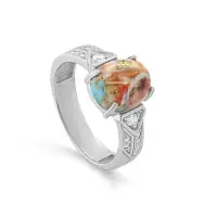 Кольцо из серебра с бирюзой и фианитами Кольцо из серебра с бирюзой и фианитами