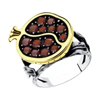 Кольцо из серебра с гранатами
