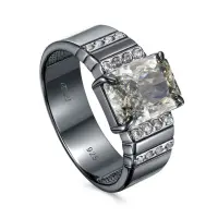 Кольцо из серебра с бриллиантом и фианитами