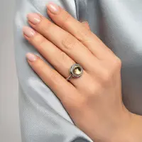 Кольцо из серебра с камнем цитрин