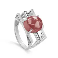 Кольцо из серебра с улекситом и фианитами Кольцо из серебра с улекситом и фианитами