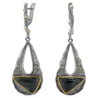 Серьги из серебра с хризоколлой Серьги из серебра с хризоколлой