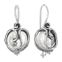 Серьги из серебра с жемчугом