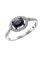 Кольцо из серебра с натуральным сапфиром
