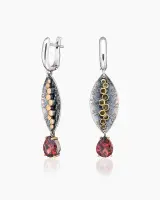 Серьги из серебра с гранатом