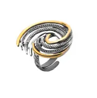Кольцо из серебра с позолотой «Вихрь»