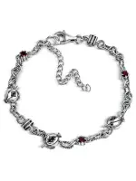 Серебряный браслет ALEXANDRE VASSILIEV с гранатом и марказитами Swarovski