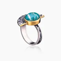 Серебряное кольцо «Амазонитовый Веер» Серебряное кольцо «Амазонитовый Веер»