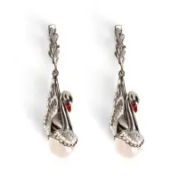 Серебряные серьги «Лебеди»