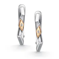 Серьги из серебра с бриллиантом Серьги из серебра с бриллиантом