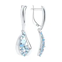 Серьги из серебра с топазами Серьги из серебра с топазами