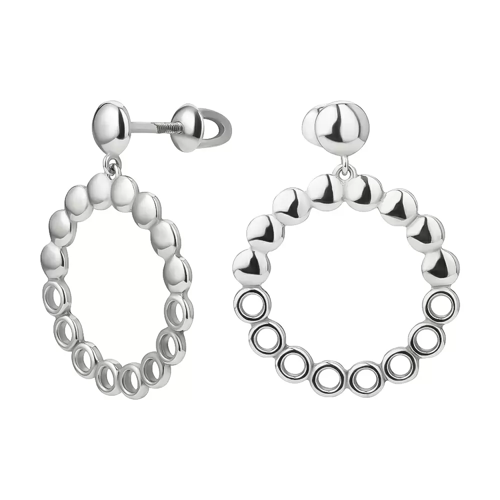 Серьги из серебра «Круги»