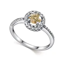 Кольцо из серебра с муассанитом и фианитами